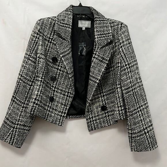 NWT APPARALEL CROPPED BLACK & WHITE JACKET‎ SIZE XL - Picture 2 of 9